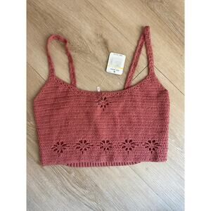 Intimately Free People crochet brami women’s size M pink cotton boho NWT